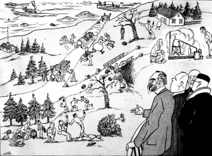 spritsmugling - karikaturtegning fra Aftenposten